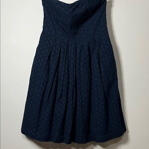 Gap Navy Blue Strapless Eyelet Dress